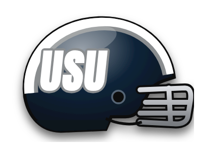 Utah State look-alike helmet, navy and white