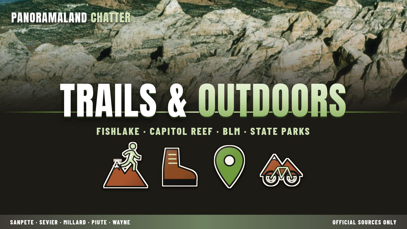 Trails lane: Fishlake NF, Capitol Reef, BLM, state parks